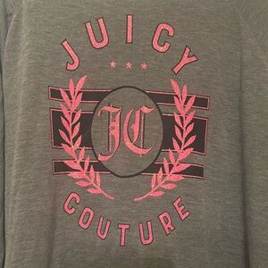 Juicy Couture Sweatshirt Gray Pink Glitter Logo XL